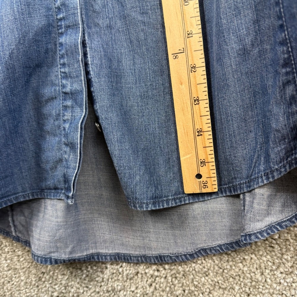Eileen Fisher Chambray Denim Shirt Dress Tencel Cotton Blue Women's Medium - Picture 5 of 7
